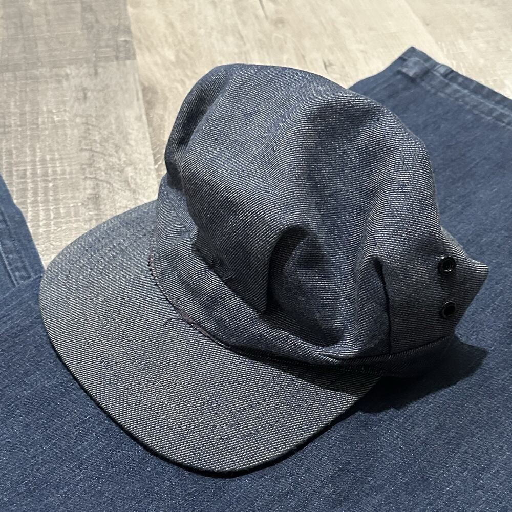 Vintage 1960s Seafarer Sanforized Denim Hat Size 6 3/4 Made In USA Washable 70’s